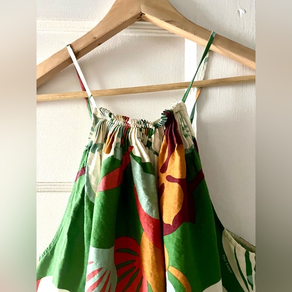 Ted Baker Green Dulina Strappy Linen Maxi Dress With Pleat Detail - Picture 4 of 7